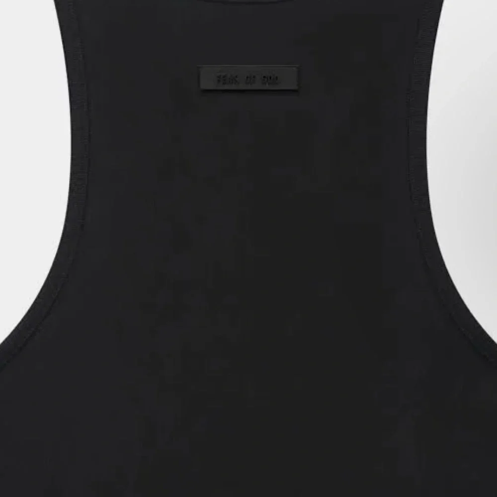 Essentials Black Racerback Tank Top - Picture 3 of 7